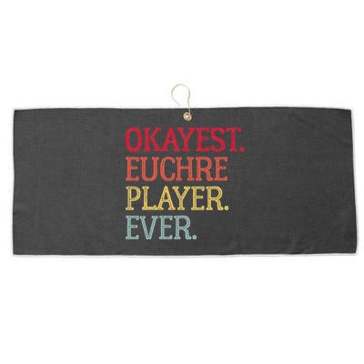 Okayest Euchre Player Ever Funny Euchre Card Game Large Microfiber Waffle Golf Towel