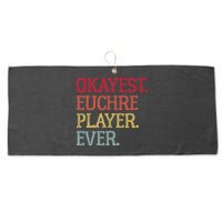 Okayest Euchre Player Ever Funny Euchre Card Game Large Microfiber Waffle Golf Towel