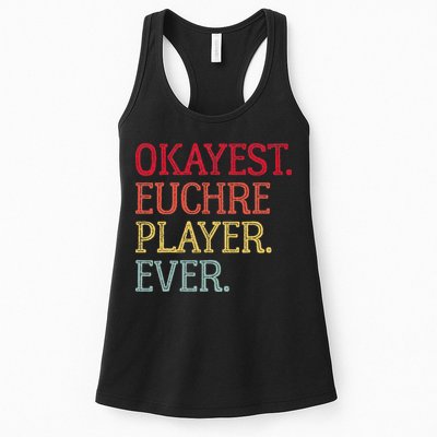 Okayest Euchre Player Ever Funny Euchre Card Game Womens Tank Top