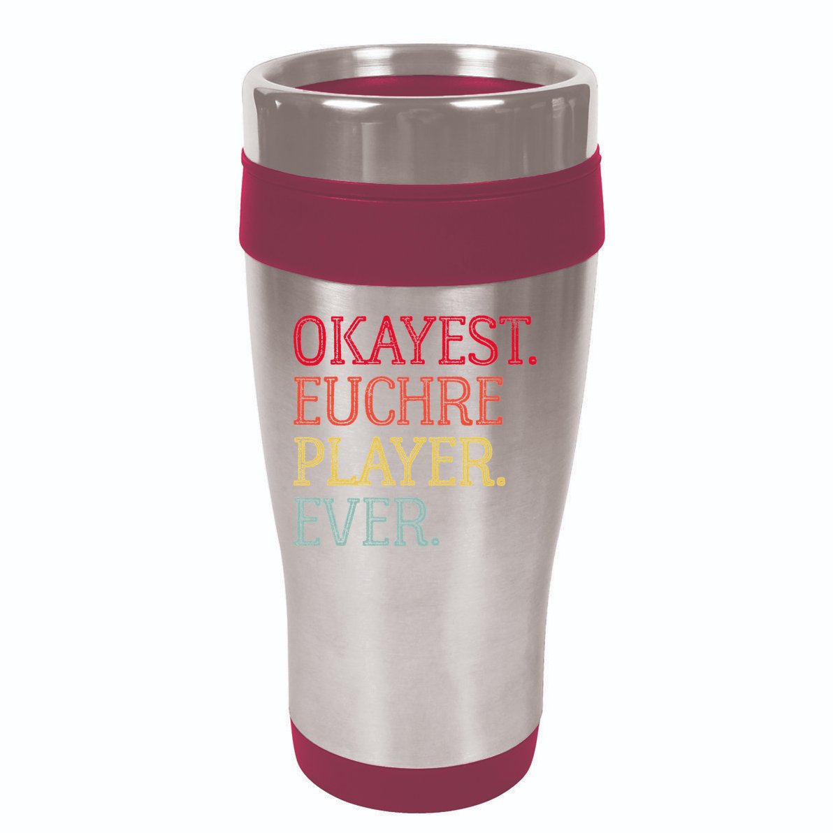 Okayest Euchre Player Ever Funny Euchre Card Game 16oz Travel Tumbler