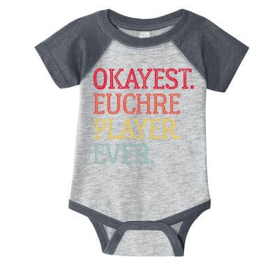 Okayest Euchre Player Ever Funny Euchre Card Game Infant Baby Jersey Bodysuit