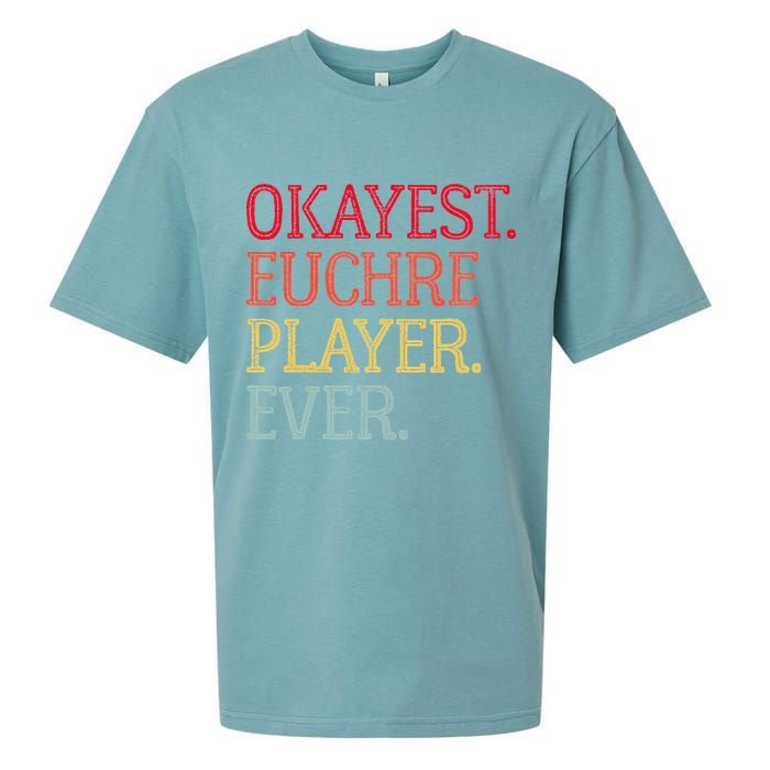Okayest Euchre Player Ever Funny Euchre Card Game Sueded Cloud Jersey T-Shirt
