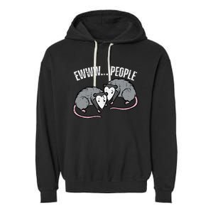 Opossums Ewww People Funny Possum Introvert Garment-Dyed Fleece Hoodie