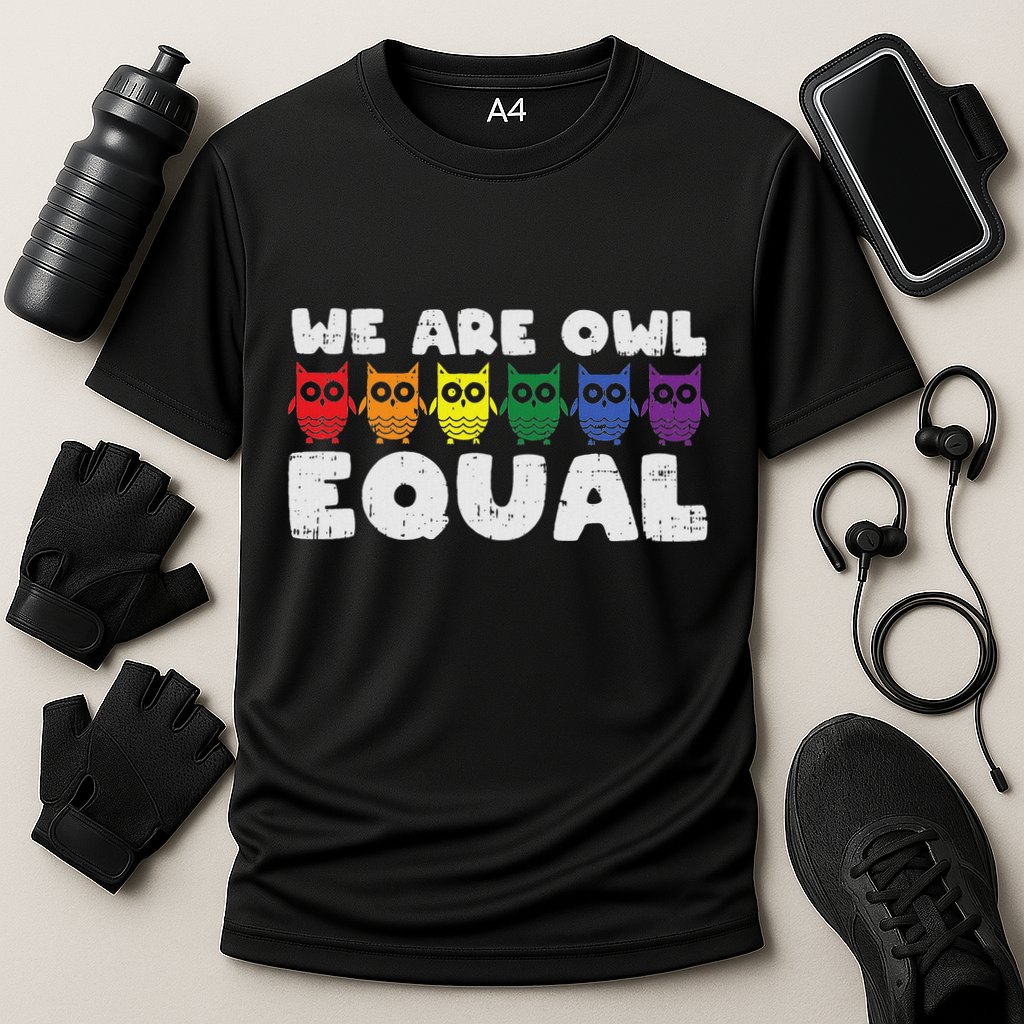 Owl Equal Rainbow Cute Equalty Lgbt Animal Gift Cooling Performance Crew T-Shirt