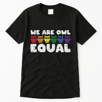 Owl Equal Rainbow Cute Equalty Lgbt Animal Gift Tall T-Shirt
