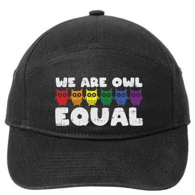 Owl Equal Rainbow Cute Equalty Lgbt Animal Gift 7-Panel Snapback Hat