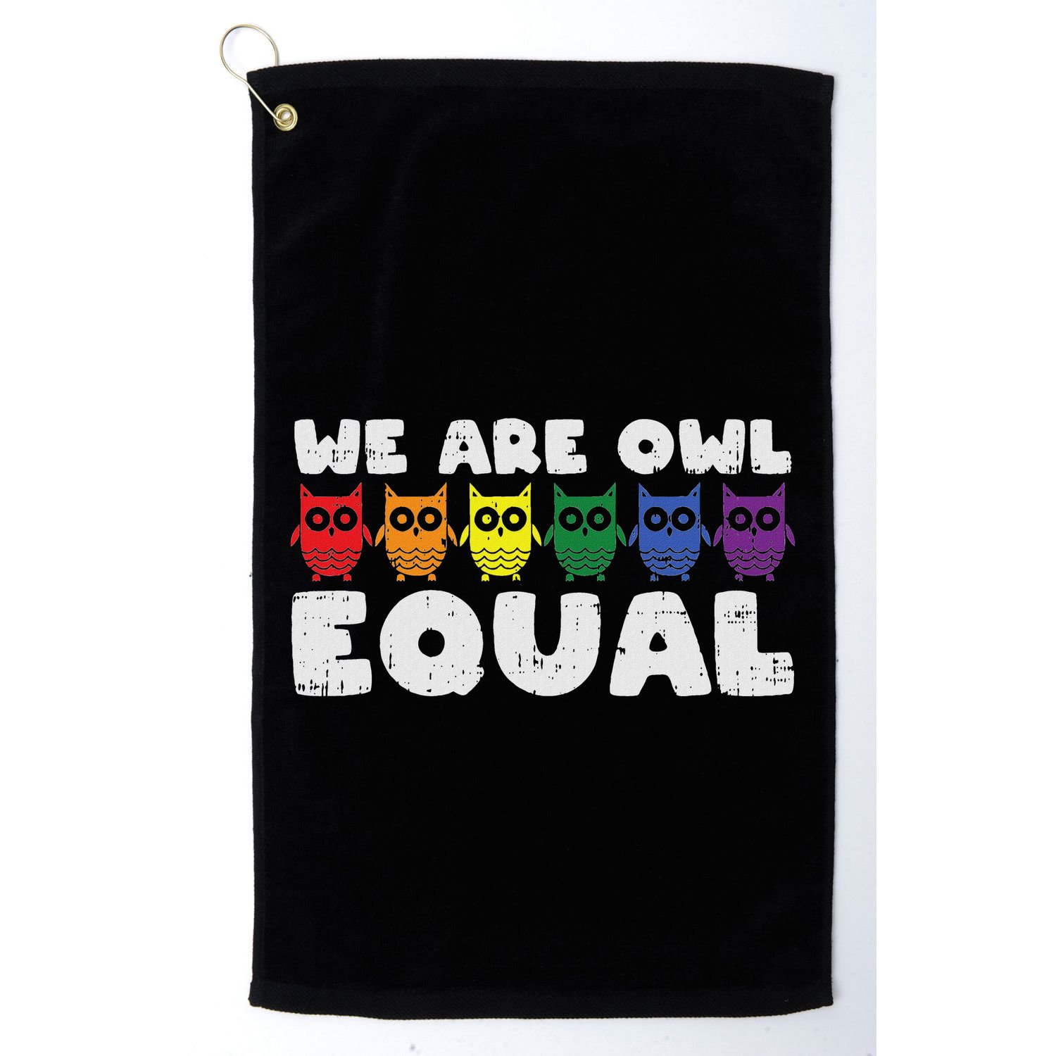 Owl Equal Rainbow Cute Equalty Lgbt Animal Gift Golf Towel
