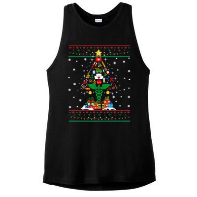 Ob Er School Nicu L And D Nurse Ugly Christmas Tree Sweater Gift Ladies PosiCharge Tri-Blend Wicking Tank