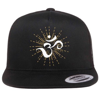 Om Energy Symbol Chakra Mantra Meditation Yoga Flat Bill Trucker Hat