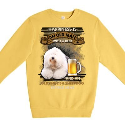 Old English Sheepdog Sitting Near Gift For You Gift Premium Crewneck Sweatshirt