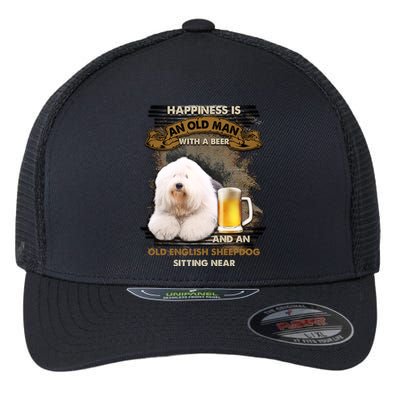 Old English Sheepdog Sitting Near Gift For You Gift Flexfit Unipanel Trucker Cap