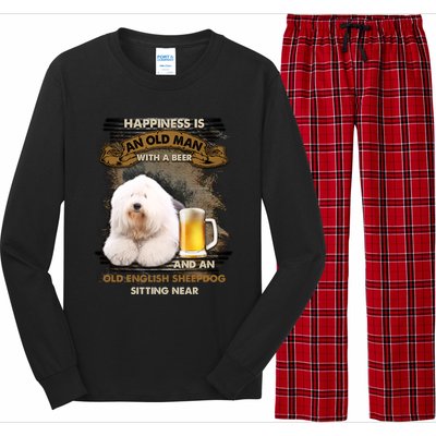 Old English Sheepdog Sitting Near Gift For You Gift Long Sleeve Pajama Set