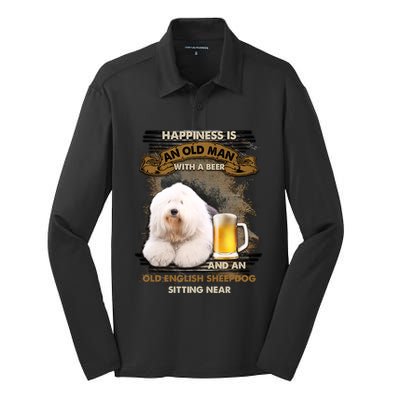 Old English Sheepdog Sitting Near Gift For You Gift Silk Touch Performance Long Sleeve Polo