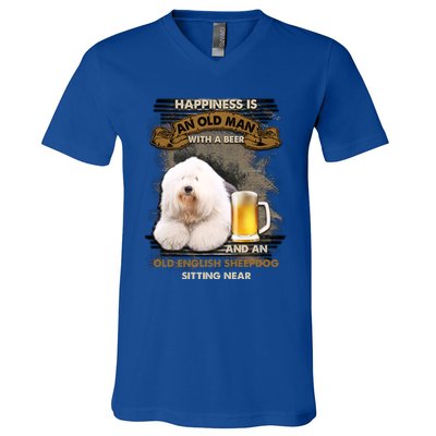 Old English Sheepdog Sitting Near Gift For You Gift V-Neck T-Shirt