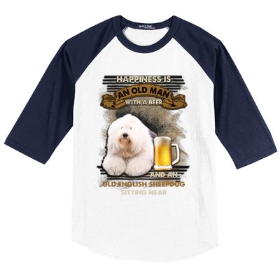 Old English Sheepdog Sitting Near Gift For You Gift Baseball Sleeve Shirt