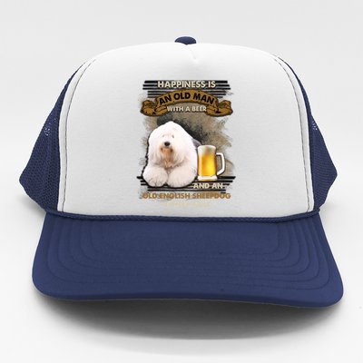 Old English Sheepdog Sitting Near Gift For You Gift Trucker Hat