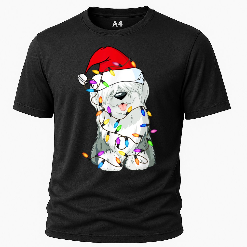 Old English Sheepdog Dog Light Decor Christmas Dog Cooling Performance Crew T-Shirt
