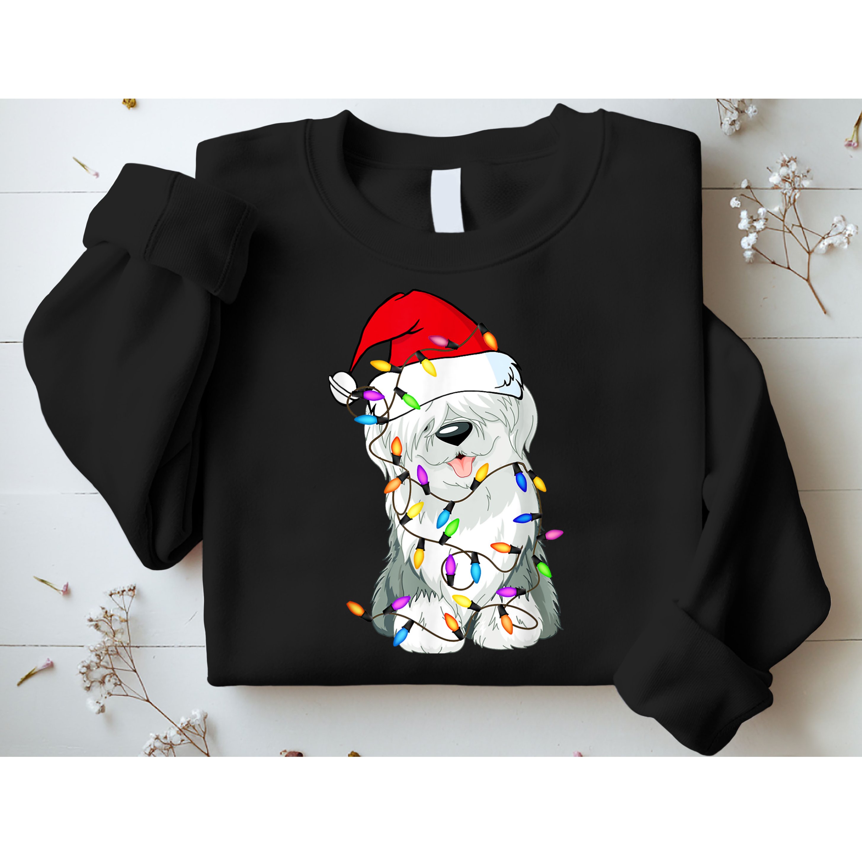 Old English Sheepdog Dog Light Decor Christmas Dog Sweatshirt