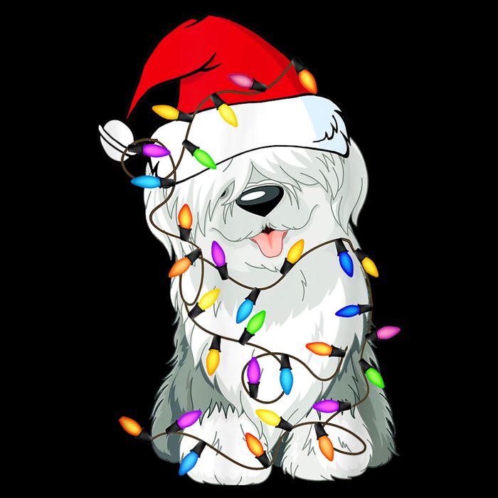Old English Sheepdog Dog Light Decor Christmas Dog Sweatshirt