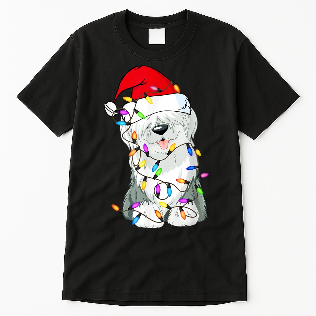 Old English Sheepdog Dog Light Decor Christmas Dog Tall T-Shirt