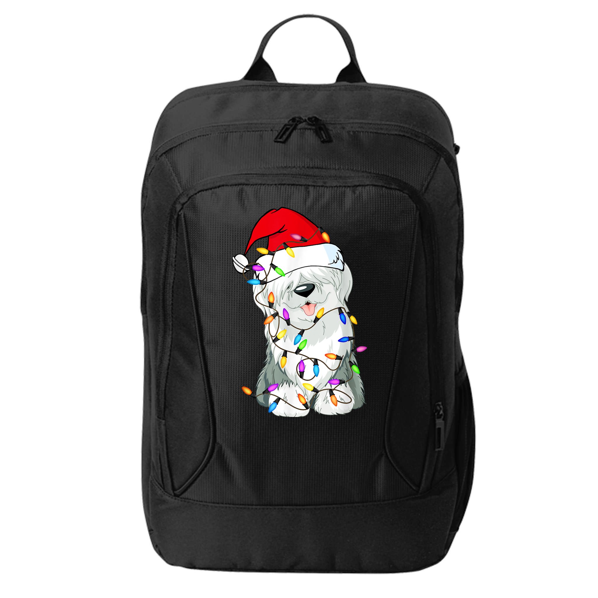 Old English Sheepdog Dog Light Decor Christmas Dog City Backpack