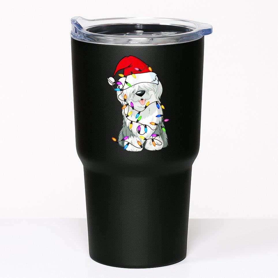 Old English Sheepdog Dog Light Decor Christmas Dog Tumbler