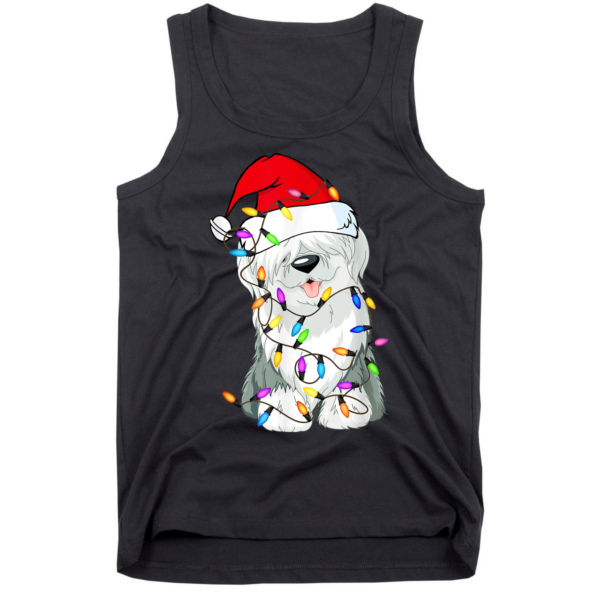 Old English Sheepdog Dog Light Decor Christmas Dog Tank Top