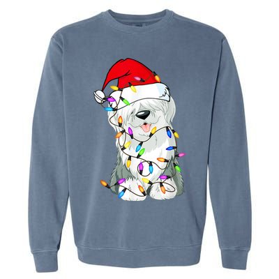 Old English Sheepdog Dog Light Decor Christmas Dog Garment-Dyed Sweatshirt