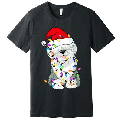 Old English Sheepdog Dog Light Decor Christmas Dog Premium T-Shirt
