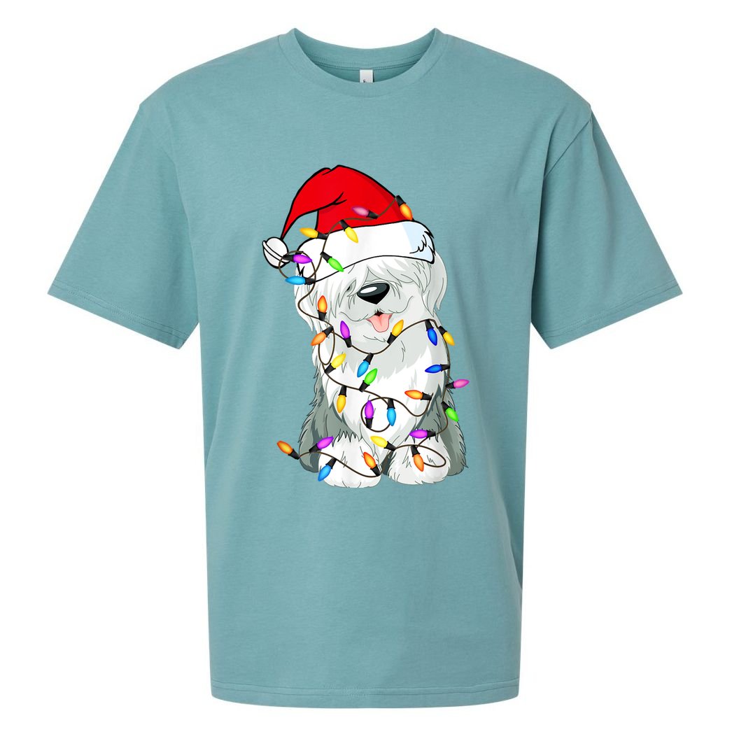 Old English Sheepdog Dog Light Decor Christmas Dog Sueded Cloud Jersey T-Shirt