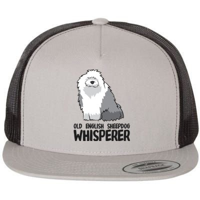 Old English Sheepdog Whisperer Cute Sheepdog Gift Flat Bill Trucker Hat