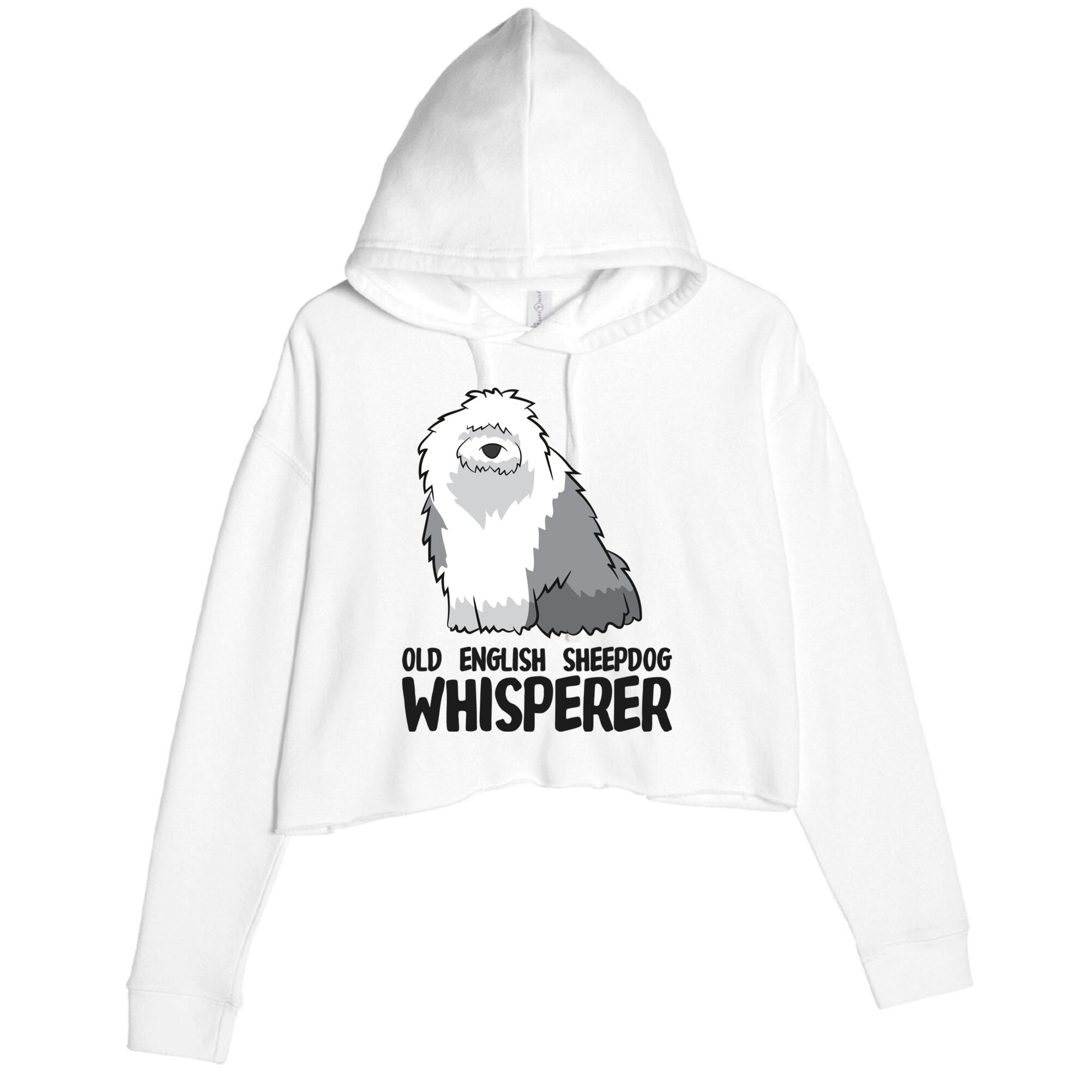 Old English Sheepdog Whisperer Cute Sheepdog Gift Crop Fleece Hoodie