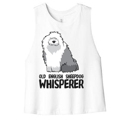 Old English Sheepdog Whisperer Cute Sheepdog Gift Women's Racerback Cropped Tank