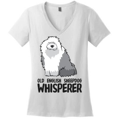 Old English Sheepdog Whisperer Cute Sheepdog Gift Women's V-Neck T-Shirt