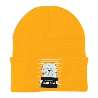 Old English Sheepdog Sheepie Mug Shot Bad Dog Mom Dad Gift Knit Cap Winter Beanie