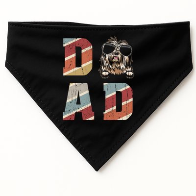 Old English Sheepdog Dad Cool For Dog Dad Retro Vintage Funny Gift USA-Made Doggie Bandana