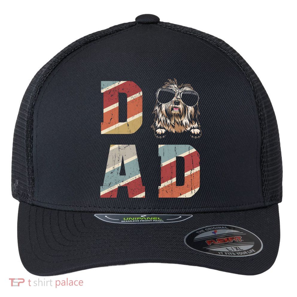 Old English Sheepdog Dad Cool For Dog Dad Retro Vintage Funny Gift Flexfit Unipanel Trucker Cap