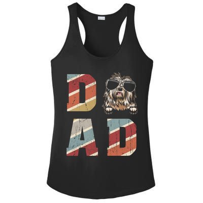 Old English Sheepdog Dad Cool For Dog Dad Retro Vintage Funny Gift Ladies PosiCharge Competitor Racerback Tank