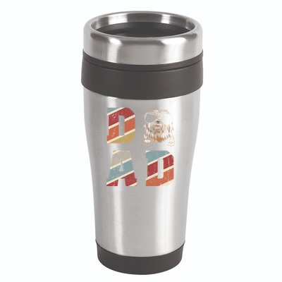 Old English Sheepdog Dad Cool For Dog Dad Retro Vintage Funny Gift 16oz Travel Tumbler