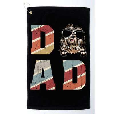 Old English Sheepdog Dad Cool For Dog Dad Retro Vintage Funny Gift Golf Towel