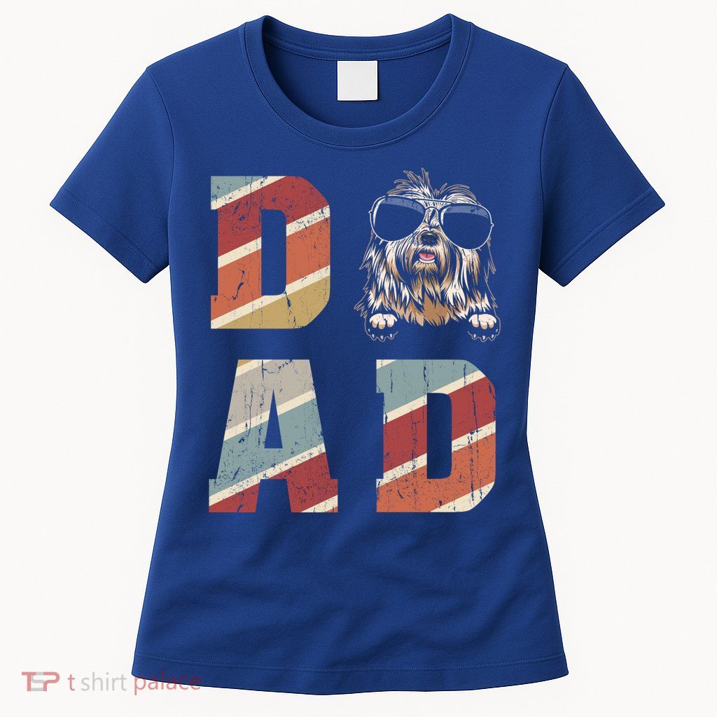 Old English Sheepdog Dad Cool For Dog Dad Retro Vintage Funny Gift Womens T-Shirt