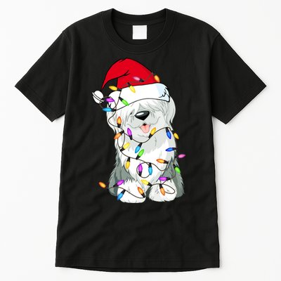 Old English Sheepdog Dog Light Decor Christmas Dog Lovers Long Sleeve TShirt Tall T-Shirt