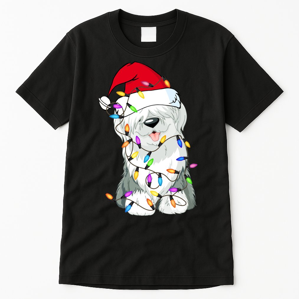 Old English Sheepdog Dog Light Decor Christmas Dog Lovers Long Sleeve TShirt Tall T-Shirt