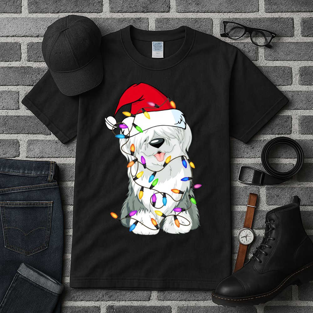 Old English Sheepdog Dog Light Decor Christmas Dog Lovers Long Sleeve TShirt Tall T-Shirt