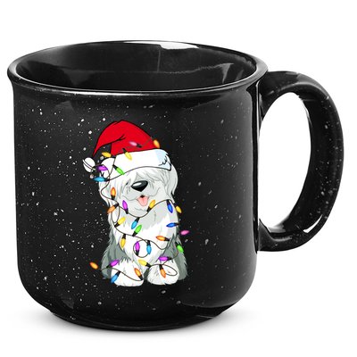 Old English Sheepdog Dog Light Decor Christmas Dog Lovers Long Sleeve TShirt 15oz Campfire Ceramic Mug