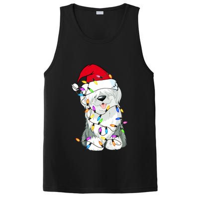 Old English Sheepdog Dog Light Decor Christmas Dog Lovers Long Sleeve TShirt PosiCharge Competitor Tank