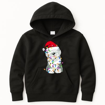 Old English Sheepdog Dog Light Decor Christmas Dog Lovers Long Sleeve TShirt Kids Hoodie
