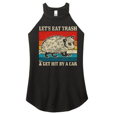 Opossum Eat Trash & Get Hit By A Car Funny Vintage Women’s Perfect Tri Rocker Tank