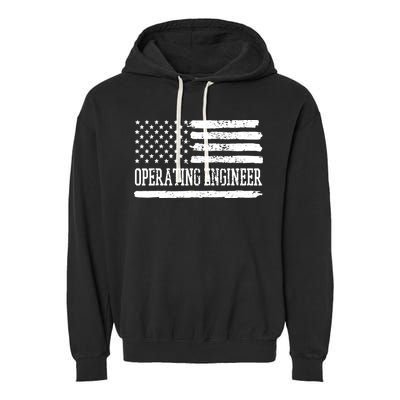 Operating Engineer USA Flag Garment-Dyed Fleece Hoodie