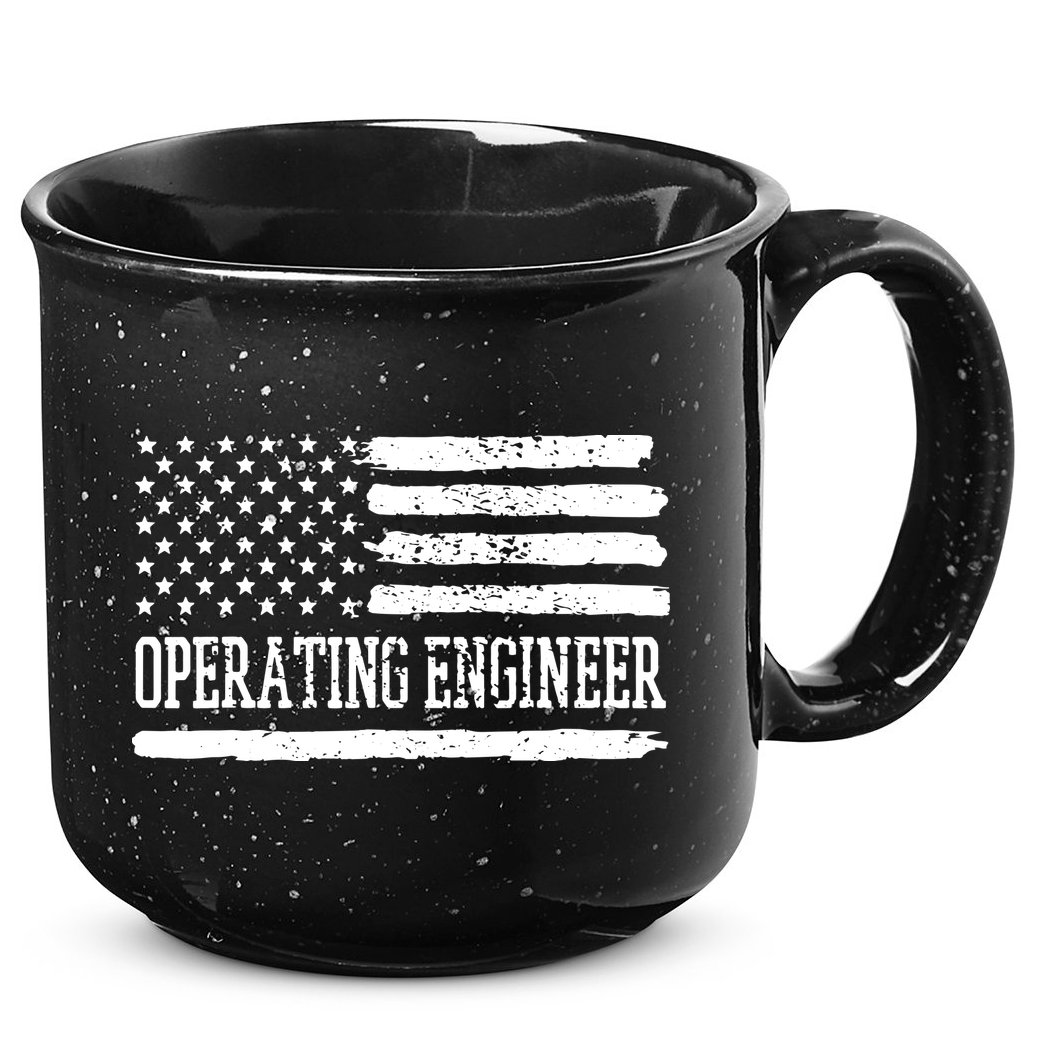 Operating Engineer USA Flag 15oz Campfire Ceramic Mug